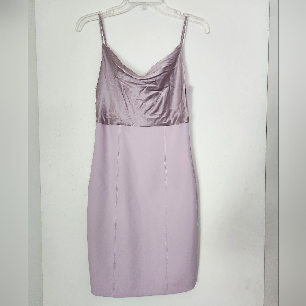 NWT - Cinq A Sept Karina Rose Quartz Draped Silk Paneled Mini Dress - Size 2